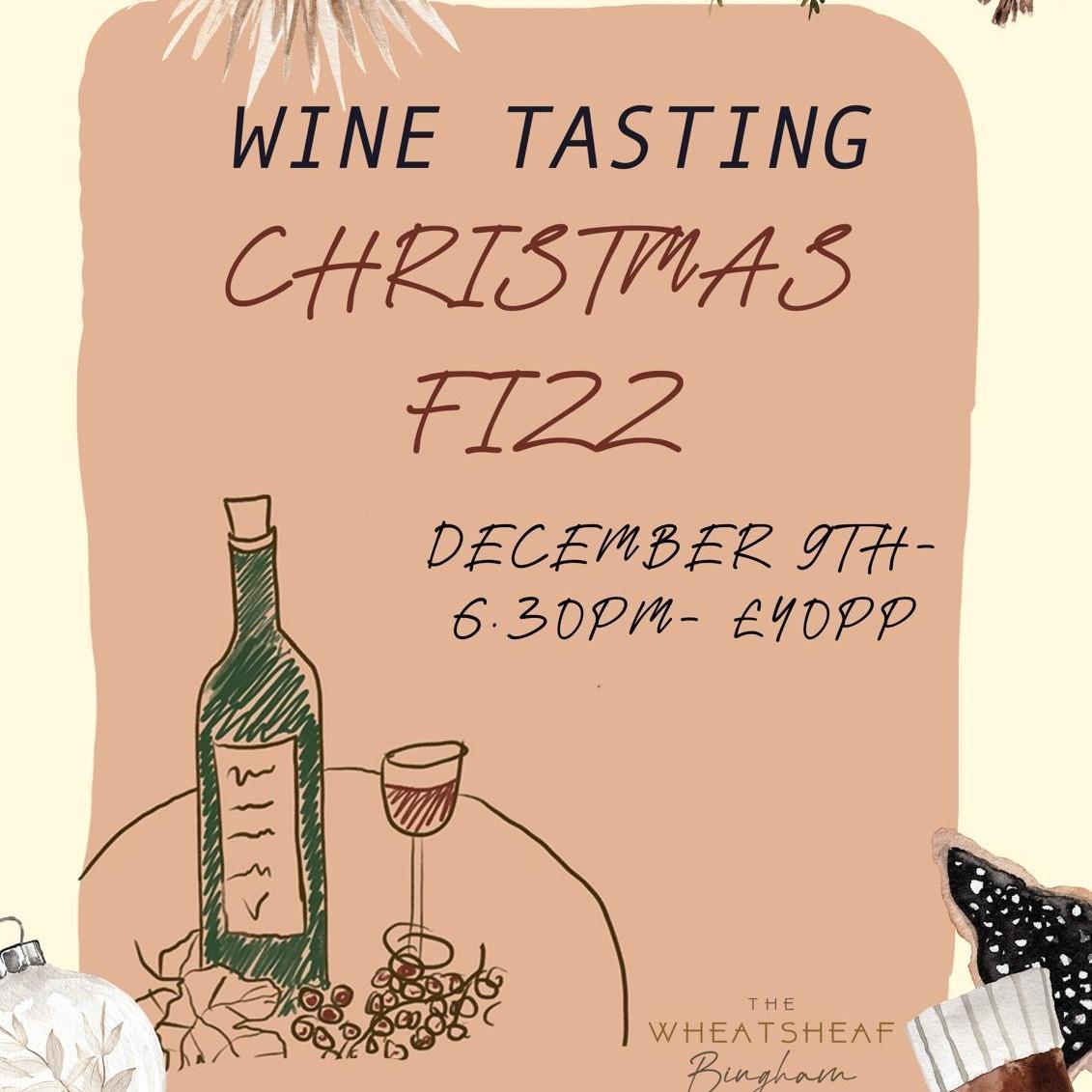 Wine Tasting Christmas Fizz Flyer